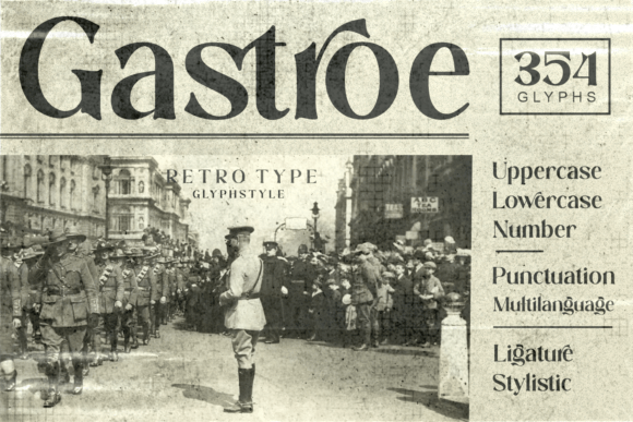 Gastroe: A Retro Display Font for Editorial Personality